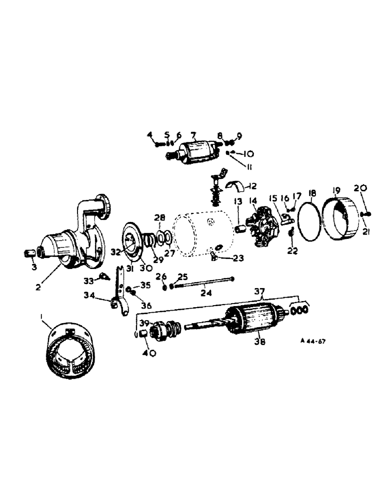 Схема запчастей Case IH 384 - (08-04) - ELECTRICAL, STARTER MOTOR, BOSCH (06) - ELECTRICAL
