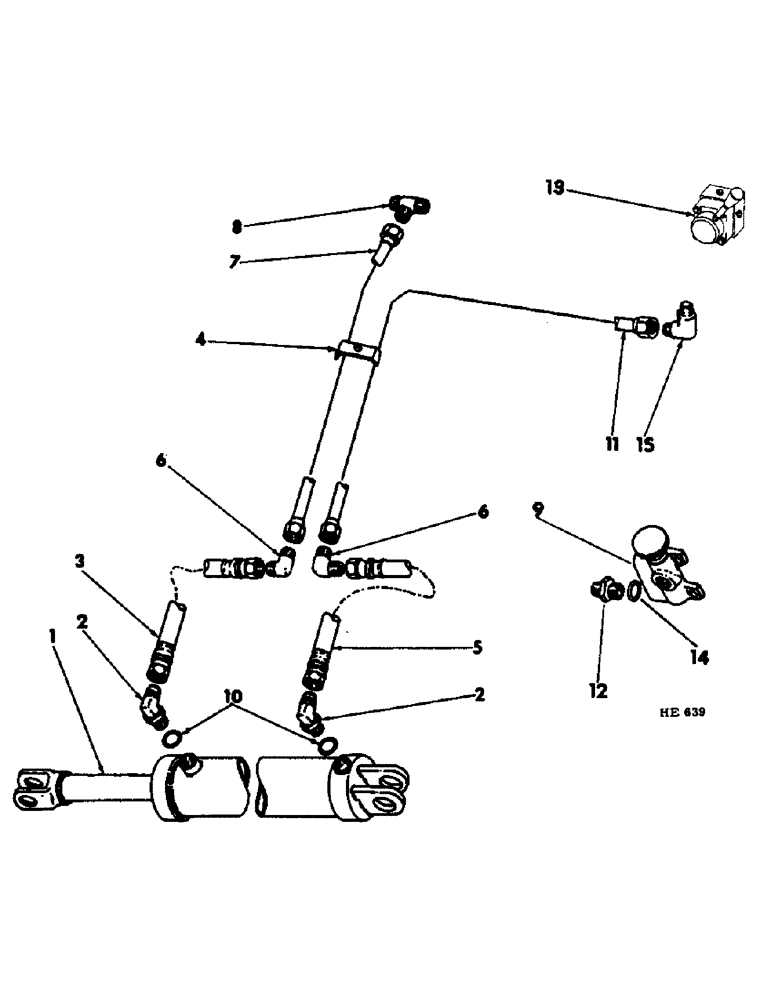 Схема запчастей Case IH 55 - (F-23) - ROCKSHAFT LIFT HYDRAULICS, WITH HYDRAULIC WING LIFT, TRACTOR WITH SINGLE VAVLE HYDRAULICS 