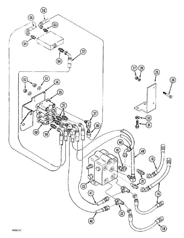 Схема запчастей Case IH L750 - (8-24) - HYDRAULICS - EXTERNAL VALVE (2 FUNCTION WITH SELF LEVELING) (08) - HYDRAULICS