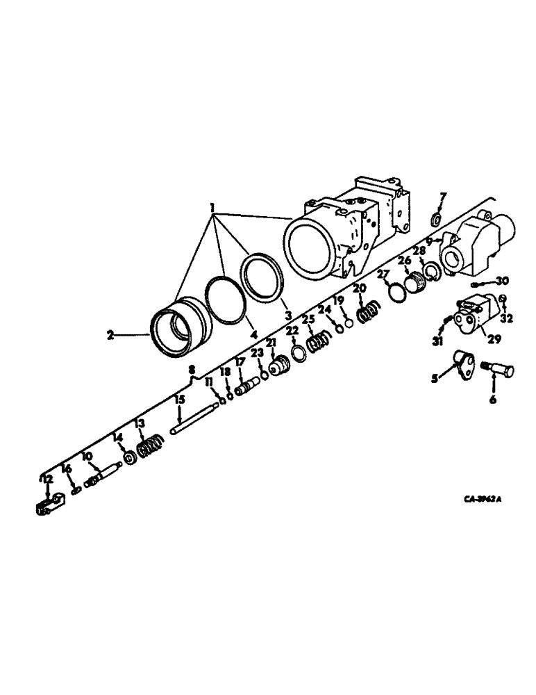 Схема запчастей Case IH 2500 - (10-36) - HYDRAULICS, DRAFT CONTROL CYLINDER AND VALVE (07) - HYDRAULICS