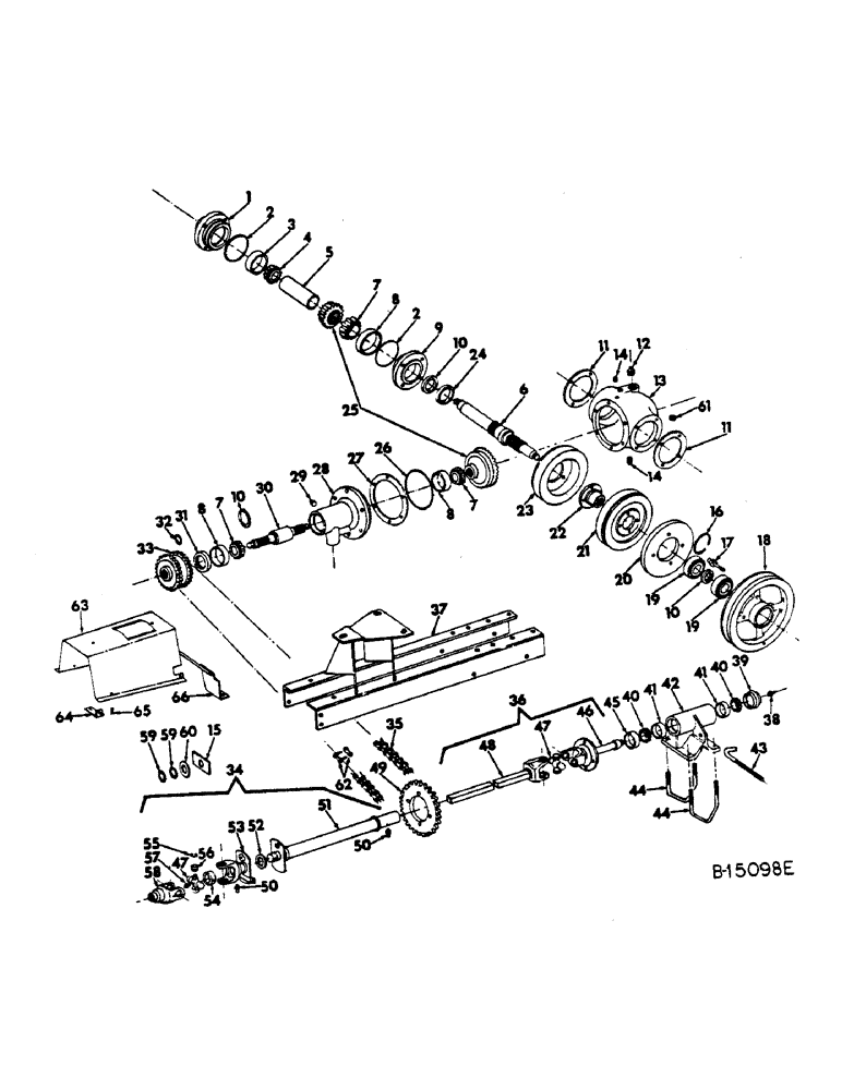 Схема запчастей Case IH 622 - (B-16) - POWER TRAIN, DRUM DRIVE AND SUPPORTS (03) - POWER TRAIN