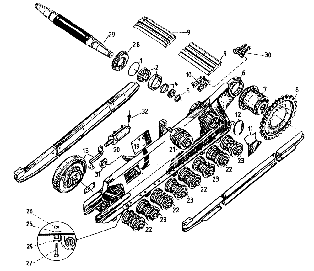 Схема запчастей Case IH 7700 - (A03[10]) - TRACK ASSEMBLY, UP TO AND INCLUDING SERIAL # 7647 Mainframe & Functioning Components