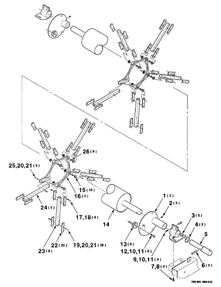 Схема запчастей Case IH 8820 - (3-18) - REEL MOUNTING AND CAM ASSEMBLY, 25 FOOT, PICKUP (09) - CHASSIS