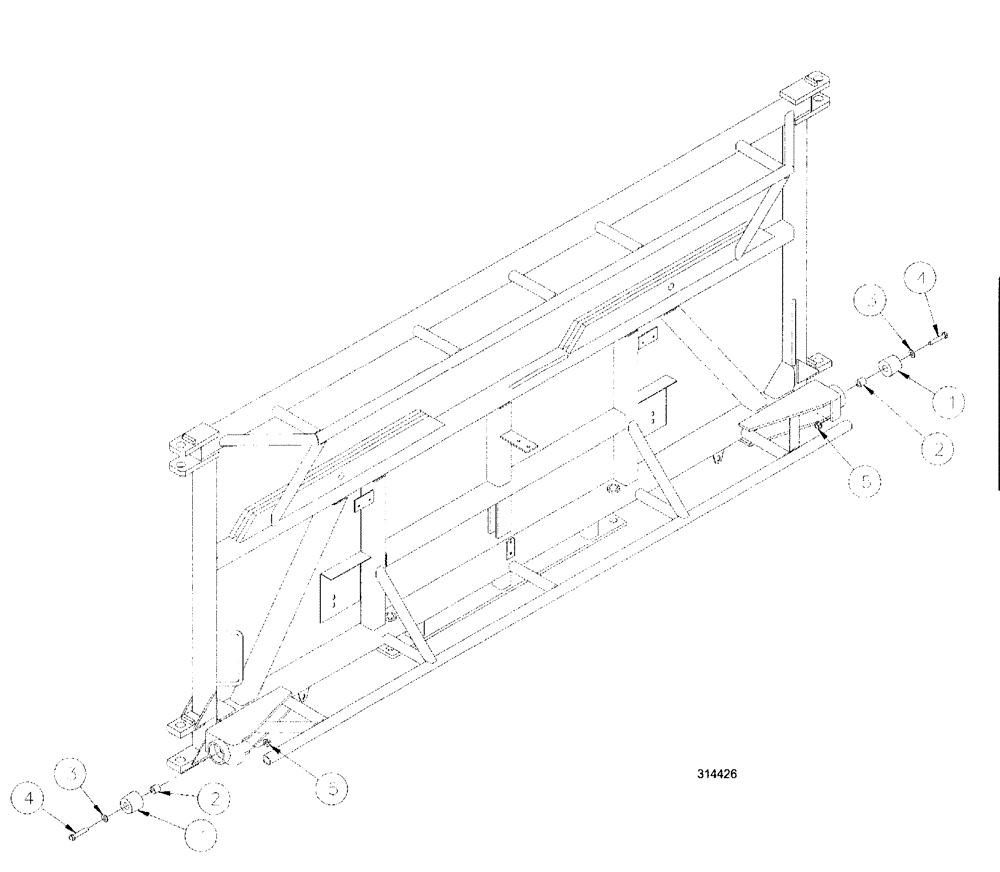 Схема запчастей Case IH SPX3200 - (08-005) - CENTER SECTION BUMPER GROUP (78) - SPRAYING