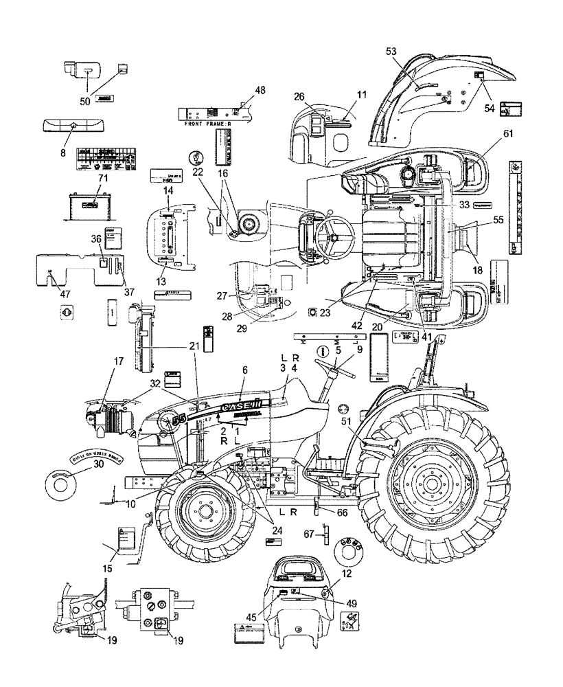 Схема запчастей Case IH DX55 - (08.05) - DECALS (08) - SHEET METAL