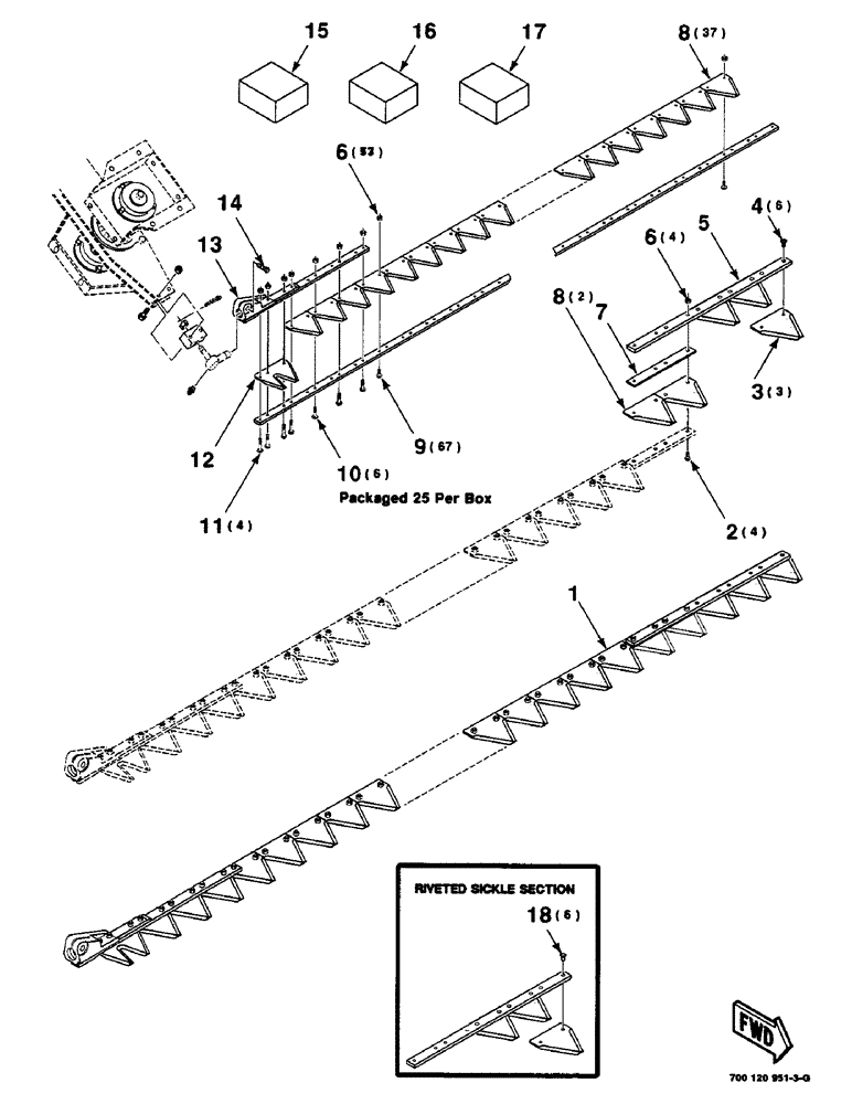 Схема запчастей Case IH 8830 - (5-12) - SICKLE ASSEMBLY, RIGHT, 21 FOOT ONLY (58) - ATTACHMENTS/HEADERS