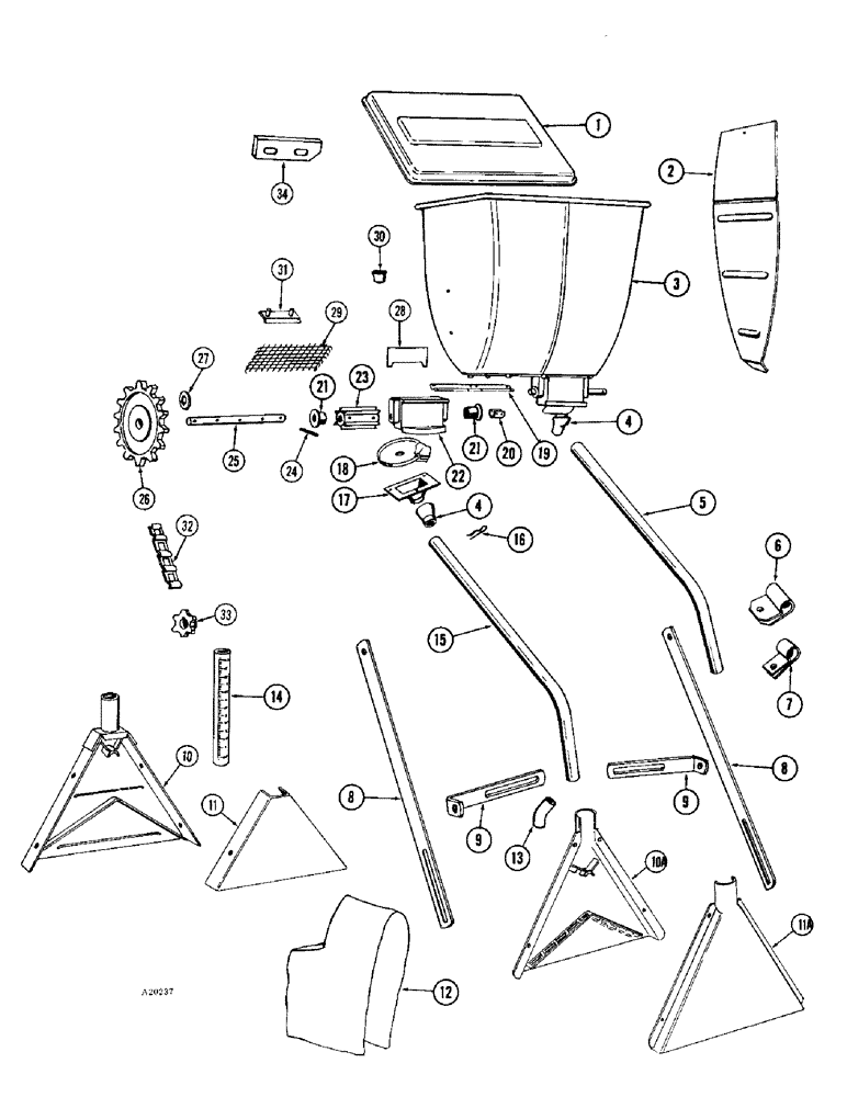 Схема запчастей Case IH K160 - (30) - HERBICIDE, INSECTICIDE ATTACHMENT, PER UNIT 