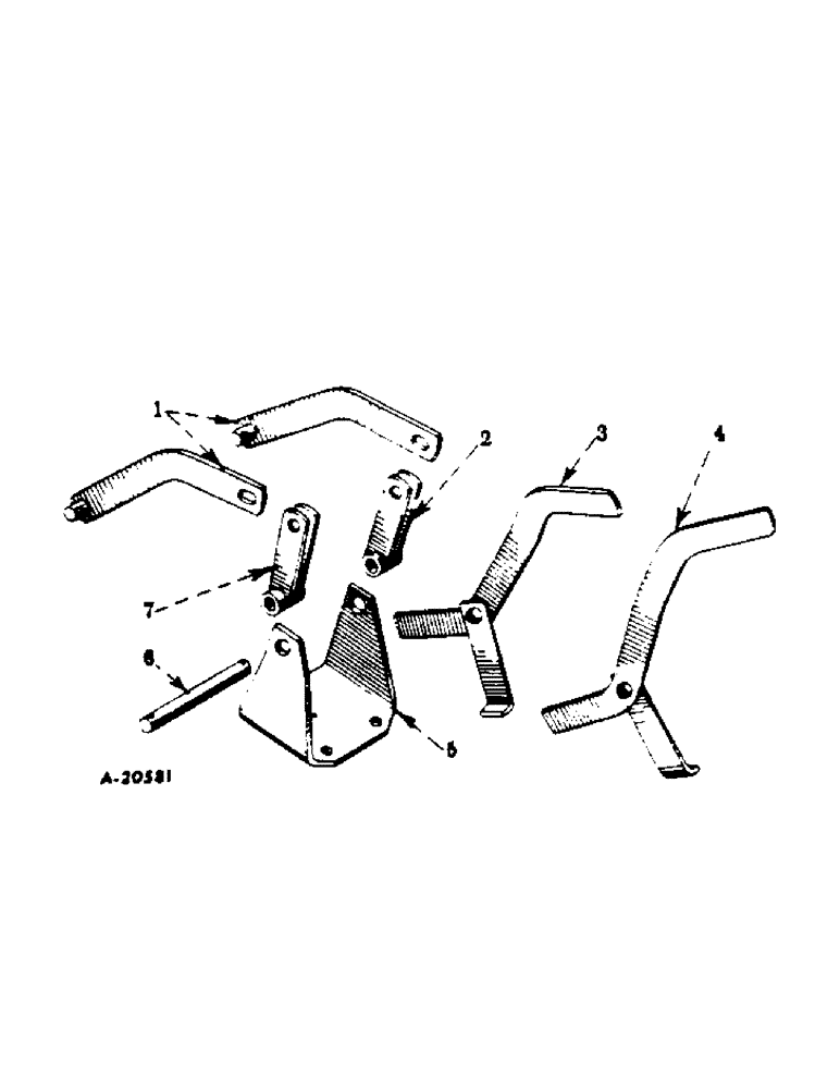 Схема запчастей Case IH 189 - (H-4[A]) - TRIP LEVER AND TOGGLE LINKS 