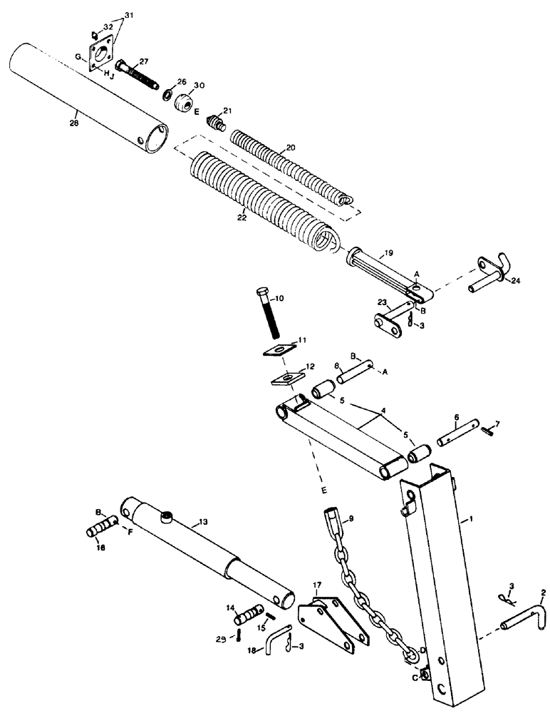 Схема запчастей Case IH 6500 - (9-10) - LIFT LINKAGE (09) - CHASSIS