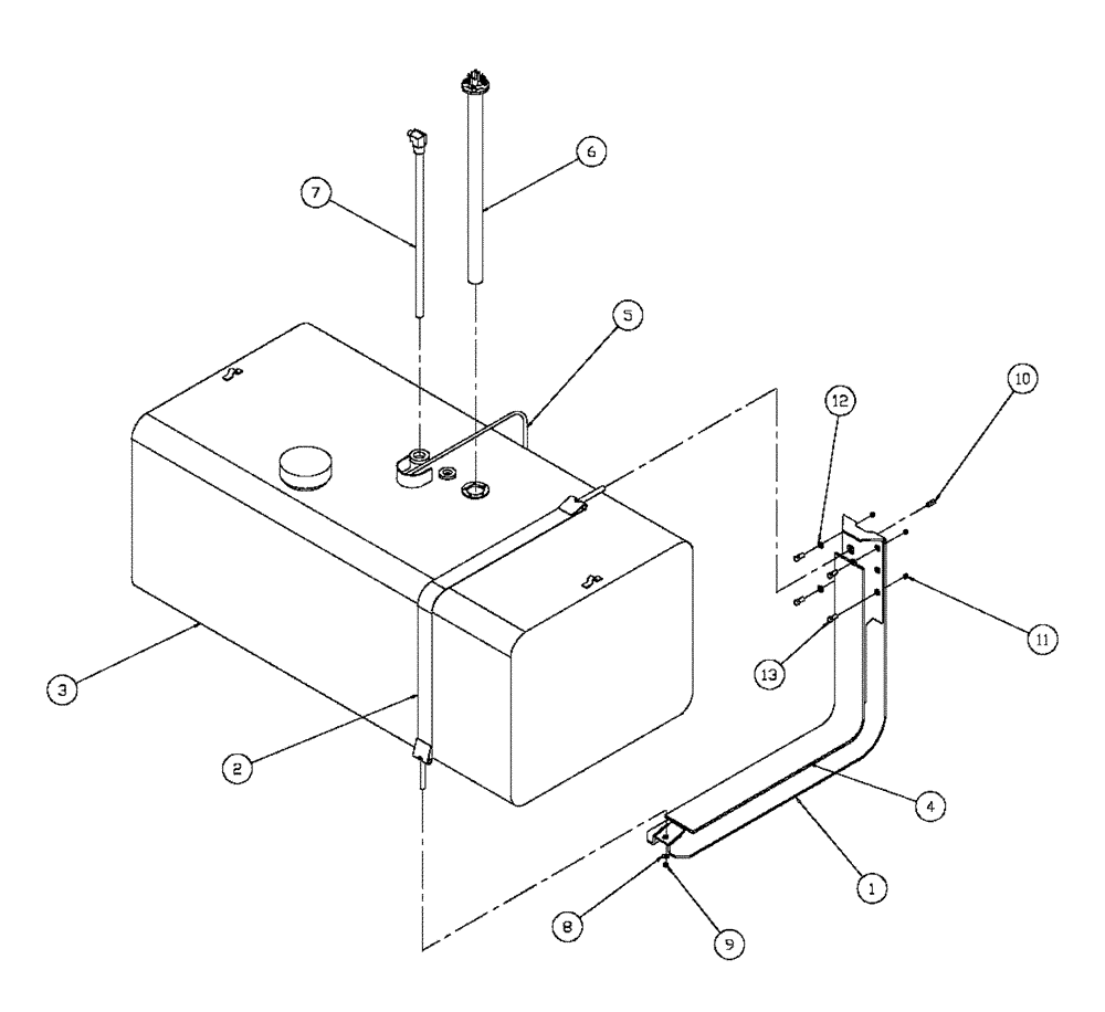 Схема запчастей Case IH FLX3300B - (02-039) - FUEL TANK GROUP (01) - ENGINE
