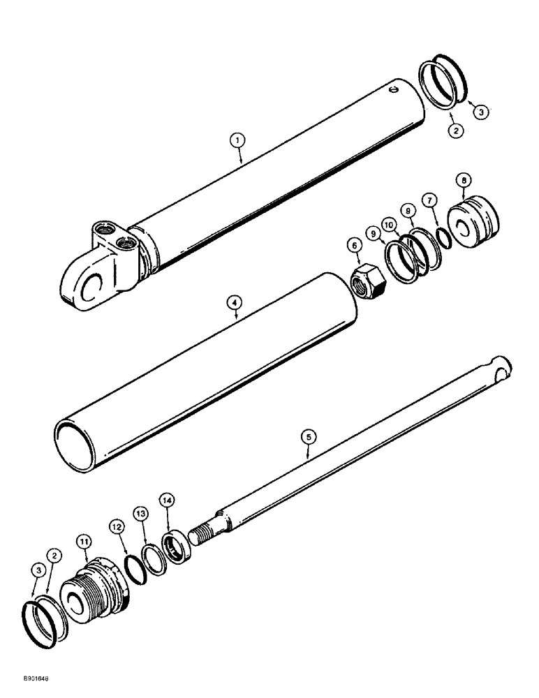 Схема запчастей Case IH 1838 - (8-60) - STABILIZER CYLINDER, D100 OR D100XR BACKHOES WITH VERTICAL STABILIZER (08) - HYDRAULICS