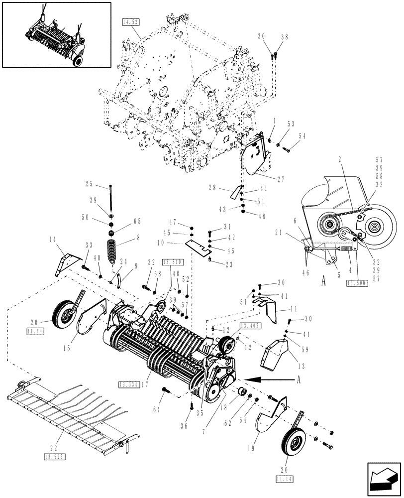 Схема запчастей Case IH RBX452 - (13.340) - 1.8M DUAL CAM WIDE PICKUP & STUFFER FEEDER, NORTH AMERICA (13) - FEEDER