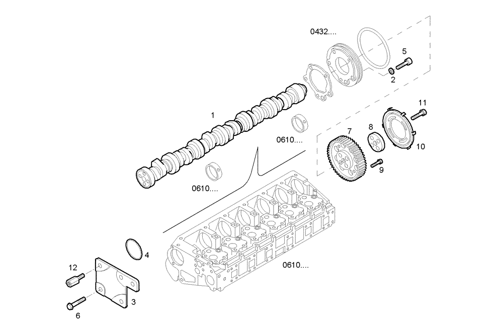 Схема запчастей Case IH F3BE0684H E901 - (1250.027) - TIMING PARTS [FROM # 87454] 