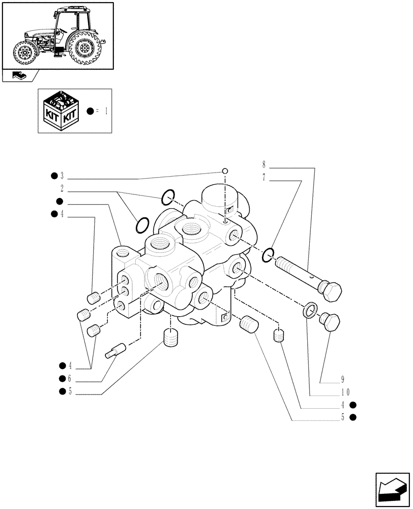Схема запчастей Case IH FARMALL 75C - (1.33.1/05[01]) - REAR MECH. DIFF. LOCK FOR POWER SHUTTLE - SOLENOID VALVE CAPS - C6389 (VAR.332381) (04) - FRONT AXLE & STEERING