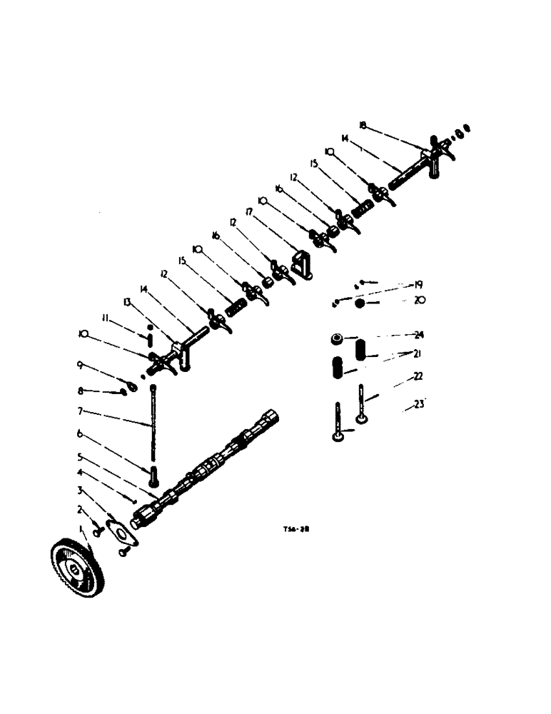 Схема запчастей Case IH 354 - (2-04) - PETROL ENGINE, CAMSHAFT AND VALVE MECHANISM (01) - ENGINE