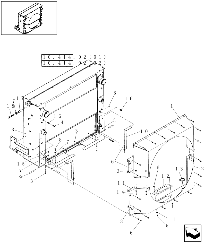 Схема запчастей Case IH 9010 - (10.406.08[04]) - FAN SHROUD - PIN HAJ202001 & AFTER - 8010 (10) - ENGINE