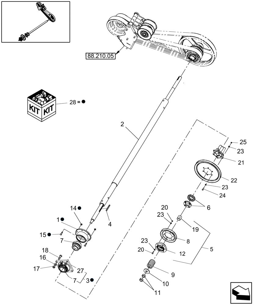 Схема запчастей Case IH 7120 - (88.210.01[01]) - STRAWCHOPPER DRIVE - 7120/7120(LA) (88) - ACCESSORIES