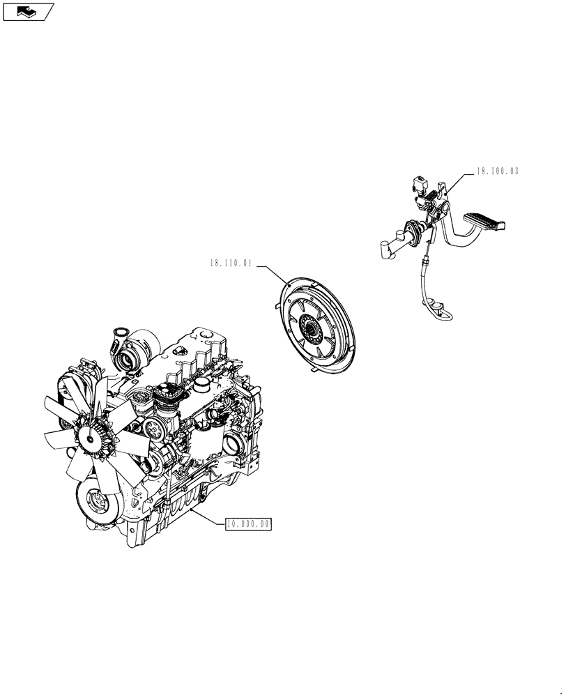 Схема запчастей Case IH PUMA 230 - (18.000.00) - PICTORIAL INDEX - CLUTCH (18) - CLUTCH