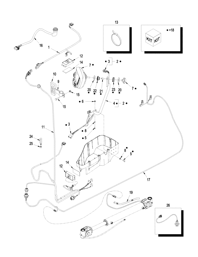 Схема запчастей Case IH STX275 - (04-34[01]) - ACCUGUIDE - VIRTUAL TERMINAL & RELATED PARTS, ASN JEE0106701 (04) - ELECTRICAL SYSTEMS