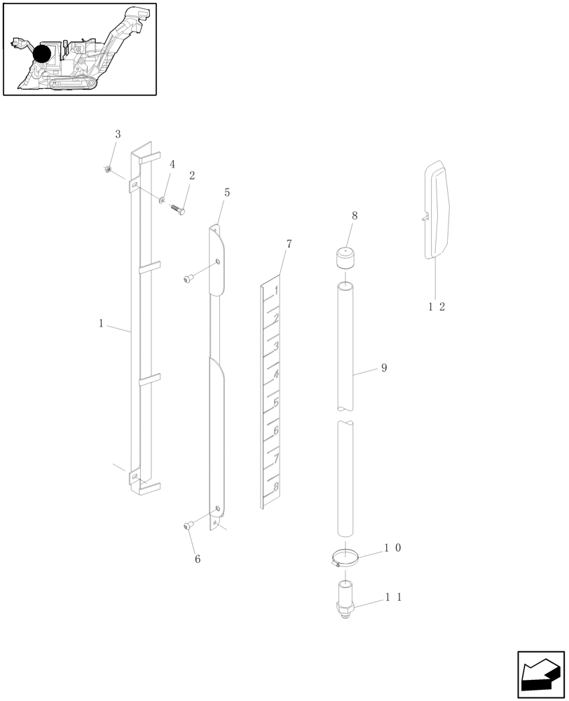 Схема запчастей Case IH A4000 - (A10.10[01]) - HEIGHT INDICATOR Mainframe & Functioning Components