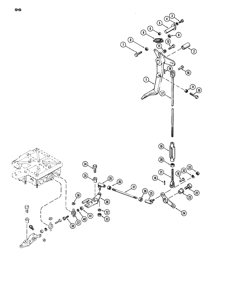 Схема запчастей Case IH 1070 - (096) - CLUTCH CONTROLS, POWER SHIFT (06) - POWER TRAIN