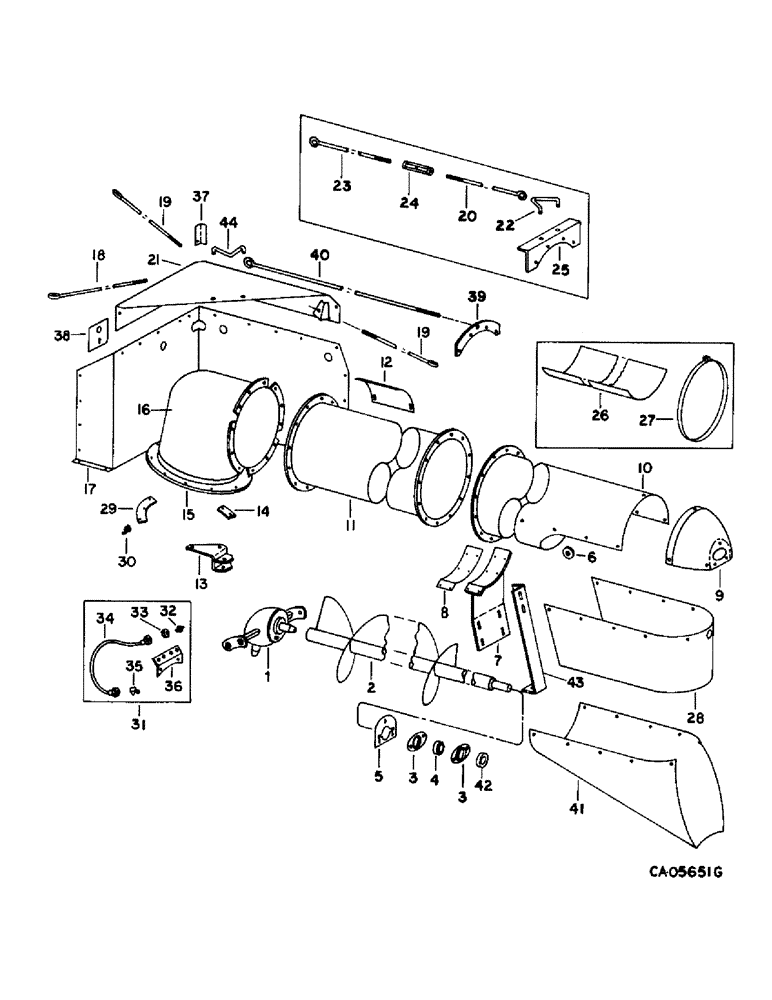 Схема запчастей Case IH 1470 - (26-07) - GRAIN TANK, GRAIN TANK UNLOADER UPPER Grain Tank