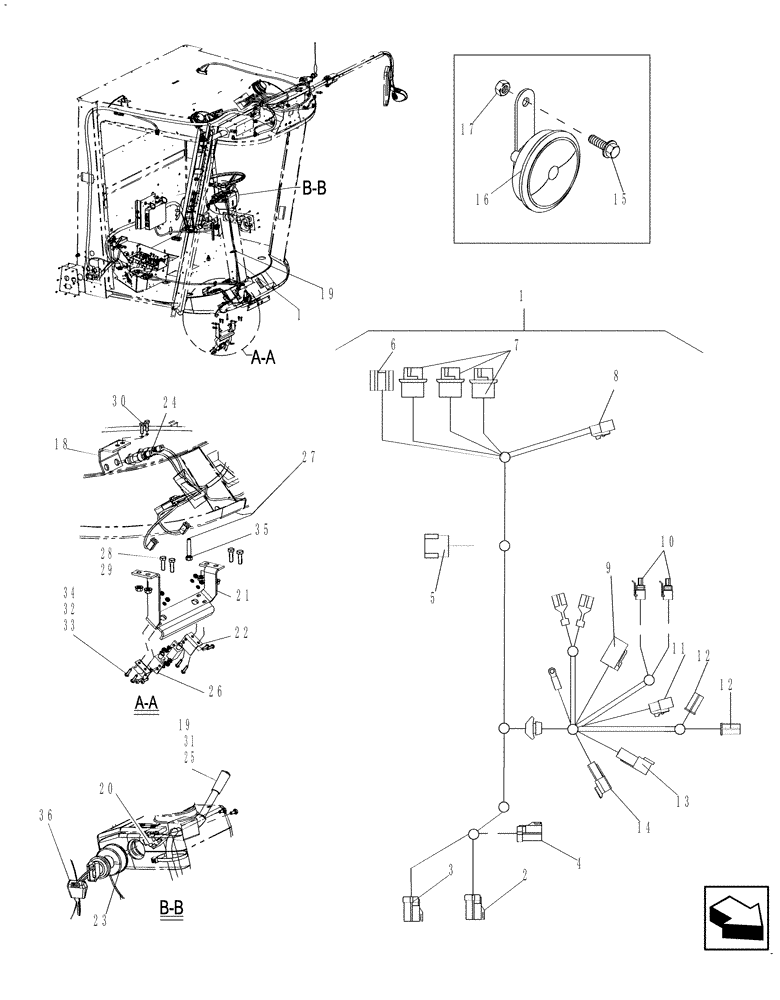 Схема запчастей Case IH 7130 - (55.100.55) - HARNESS, STEERING COLUMN (55) - ELECTRICAL SYSTEMS