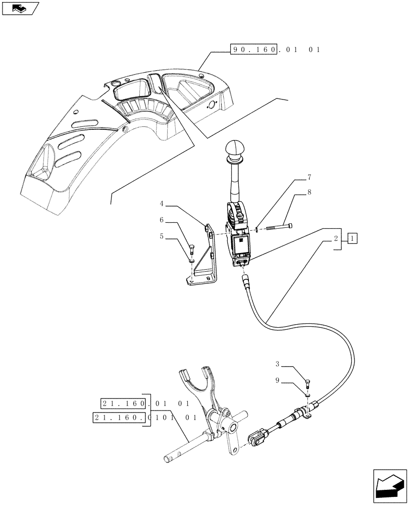 Схема запчастей Case IH FARMALL 65C - (21.160.02) - CREEPER (12X12 - 20X20) - CREEPER HAND LEVER - W/CAB (VAR.330110-331110 / 743549; VAR.330112-331112 / 743550) (21) - TRANSMISSION