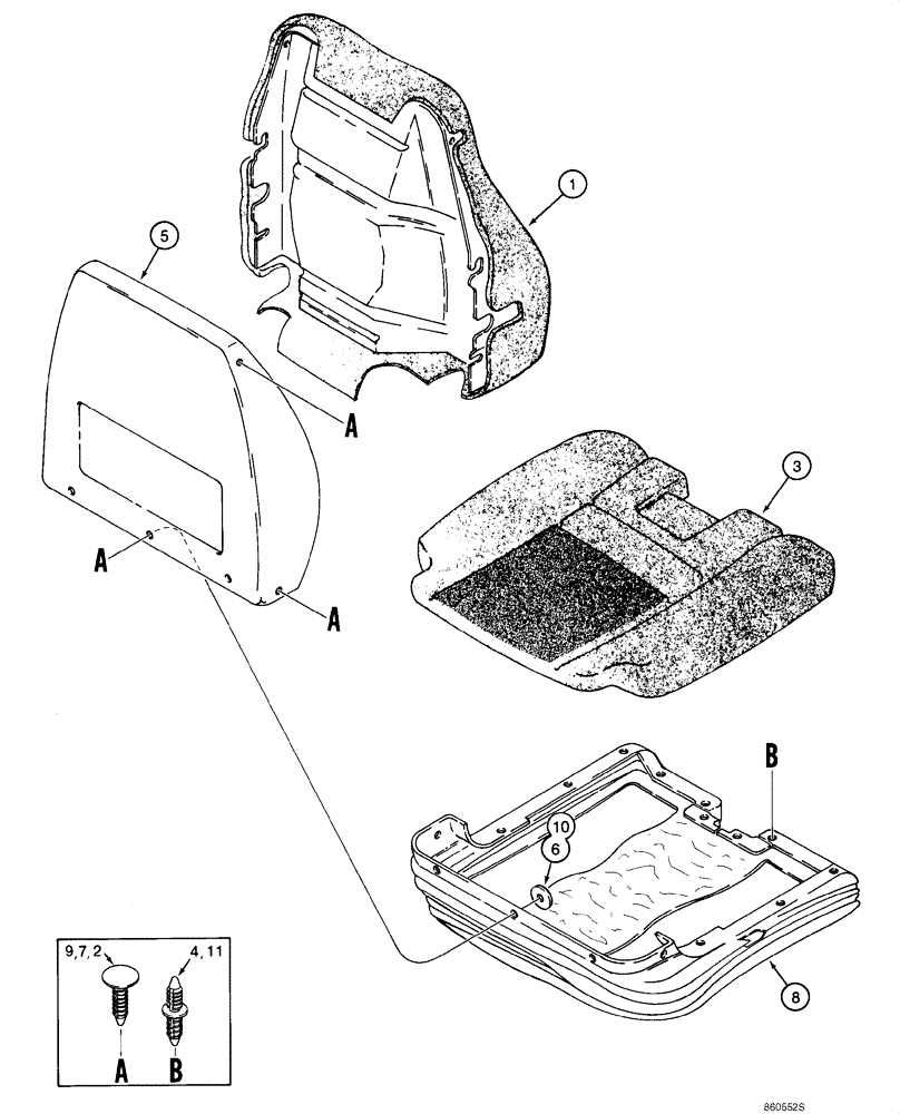 Схема запчастей Case IH 1845C - (09-30) - SEAT - SUSPENSION (NORTH AMERICA) (09) - CHASSIS/ATTACHMENTS