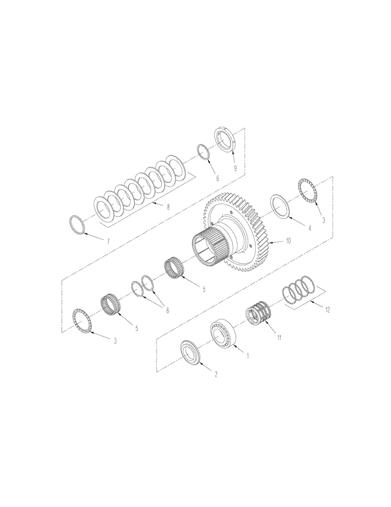 Схема запчастей Case IH STX375 - (06-48) - POWER SHIFT TRANSMISSION - FIFTH SHAFT ASSEMBLY (06) - POWER TRAIN
