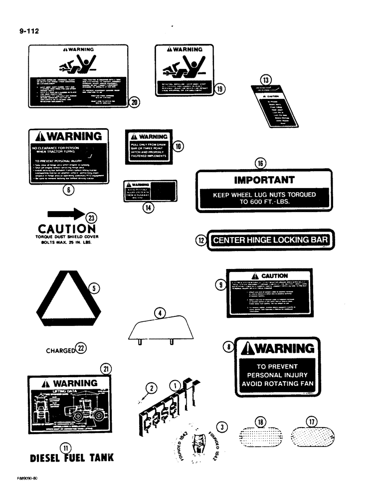 Схема запчастей Case IH 9170 - (9-112) - DECALS (09) - CHASSIS/ATTACHMENTS
