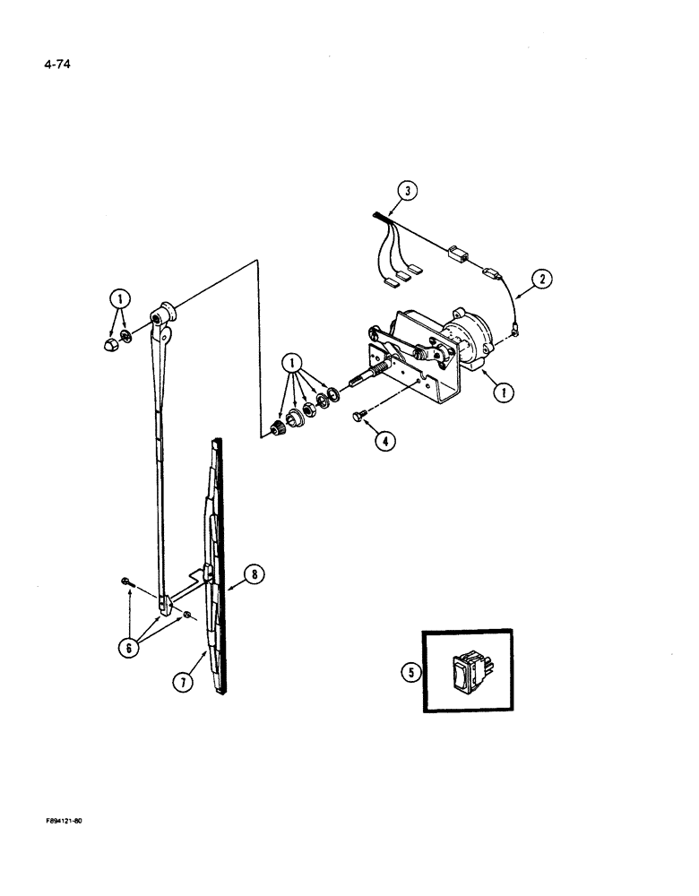Схема запчастей Case IH 9270 - (4-074) - REAR WIPER IF EQUIPPED (04) - ELECTRICAL SYSTEMS
