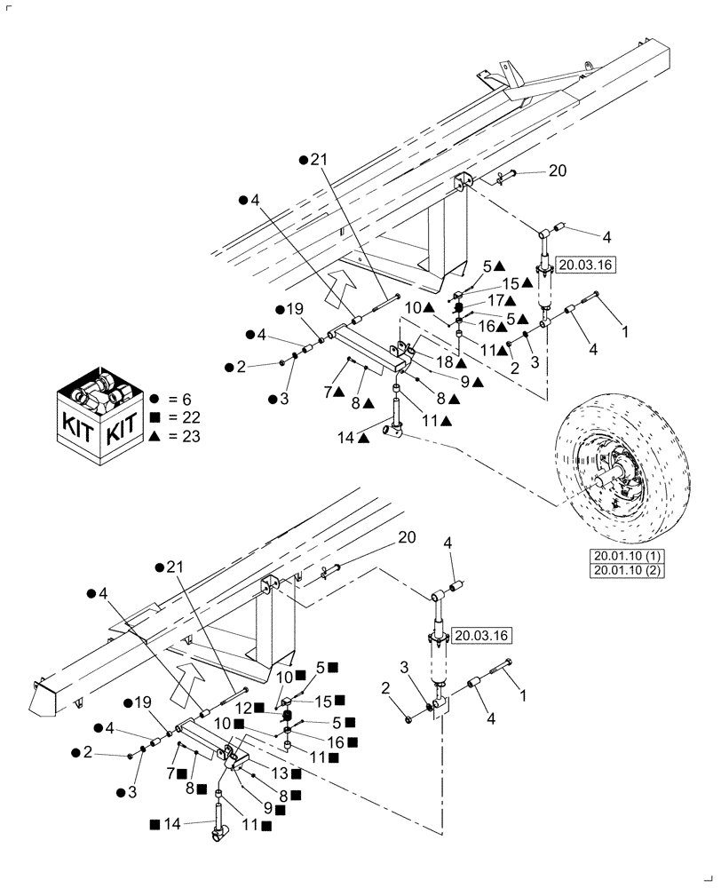 Схема запчастей Case IH DHX302 - (20.03.09[2]) - GAUGE WHEELS, PRIOR TO PIN A19 2006 (11) - WHEELS