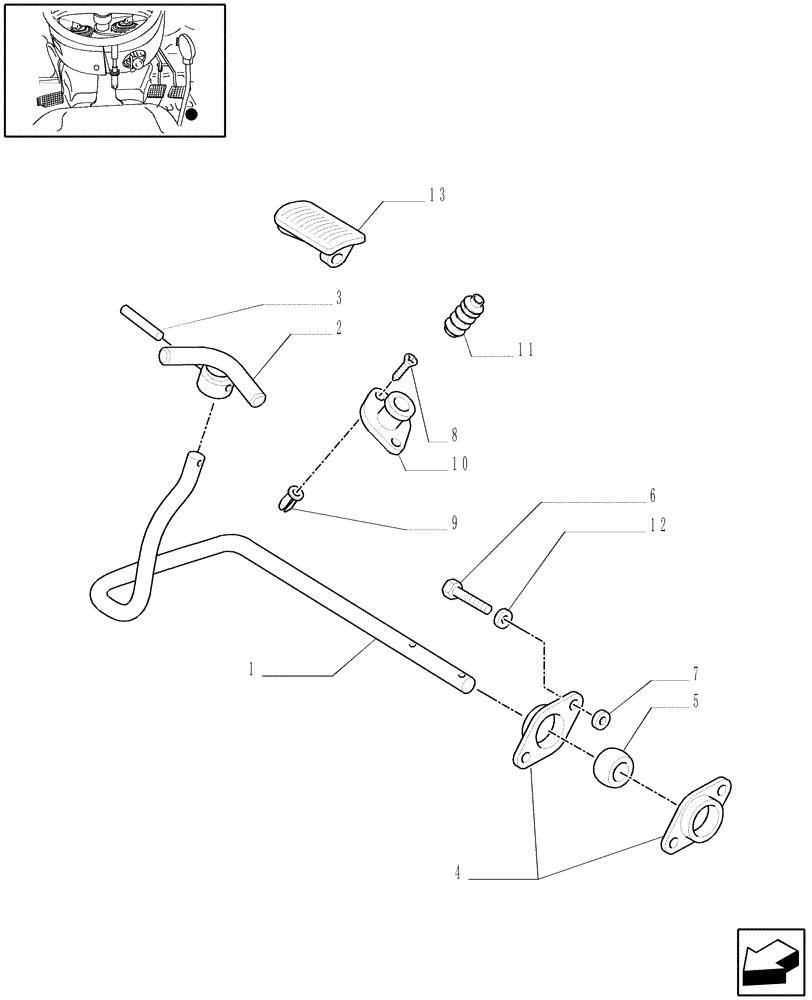 Схема запчастей Case IH JX1095C - (1.92.10[01A]) - THROTTLE CONTROL LINKAGE - L/CAB - D5481 (10) - OPERATORS PLATFORM/CAB
