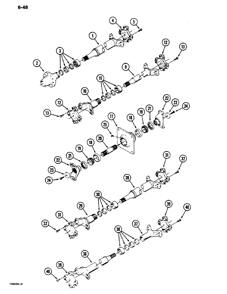 Схема запчастей Case IH 9180 - (6-48) - DRIVE SHAFT ASSEMBLIES (06) - POWER TRAIN