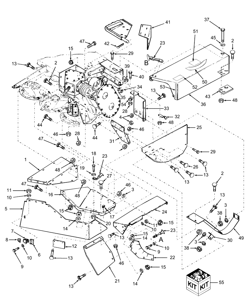 Схема запчастей Case IH DCX101 - (90.118.01) - SHIELDING, LH (90) - PLATFORM, CAB, BODYWORK AND DECALS