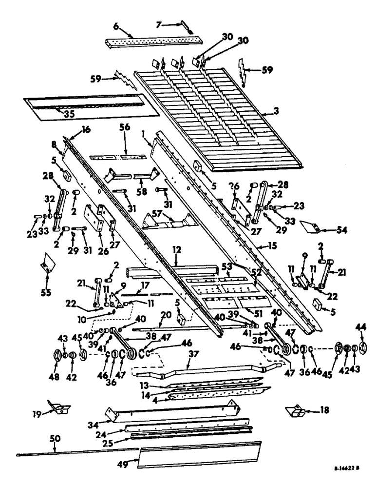 Схема запчастей Case IH 915 - (R-43) - SEPARATOR, GRAIN PAN AND SHAKER SHAFT, SERIAL NO. 3179 AND BELOW Separation