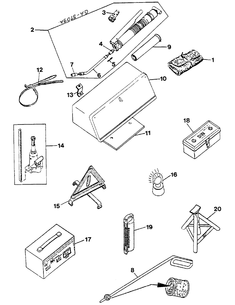 Схема запчастей Case IH 833 - (02-09) - TOOLBOX, TOOLS Accessories & Attachments / Miscellaneous