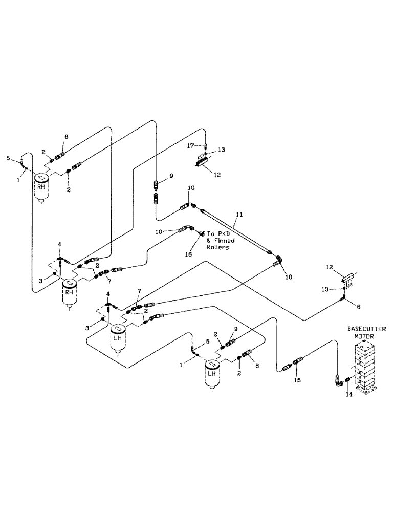 Схема запчастей Case IH 7000 - (B06-24) - HYDRAULIC CIRCUIT, CROPDIVIDER SPIRALS Hydraulic Components & Circuits