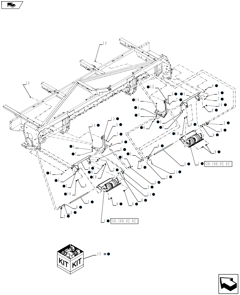 Схема запчастей Case IH RD193 - (88.039.01) - DIA., GAUGE WHEEL KIT (88) - ACCESSORIES