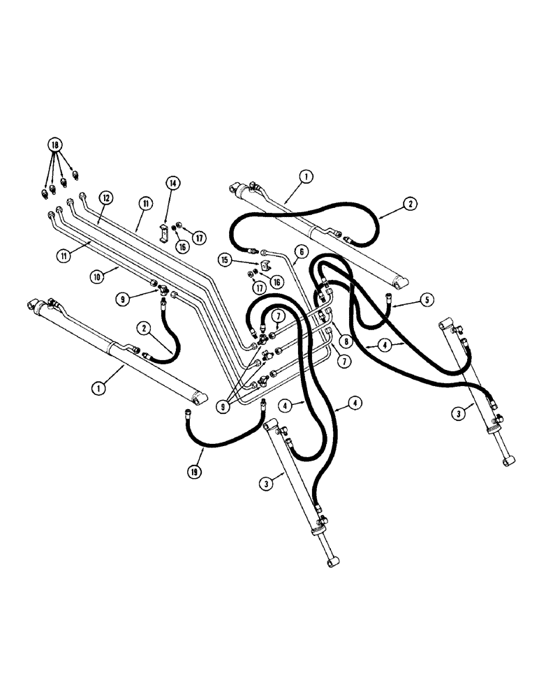 Схема запчастей Case IH 65 - (34) - HYDRAULIC TUBES AND HOSE ASSEMBLY, USED SERIAL NO. 1611964 (35) - HYDRAULIC SYSTEMS