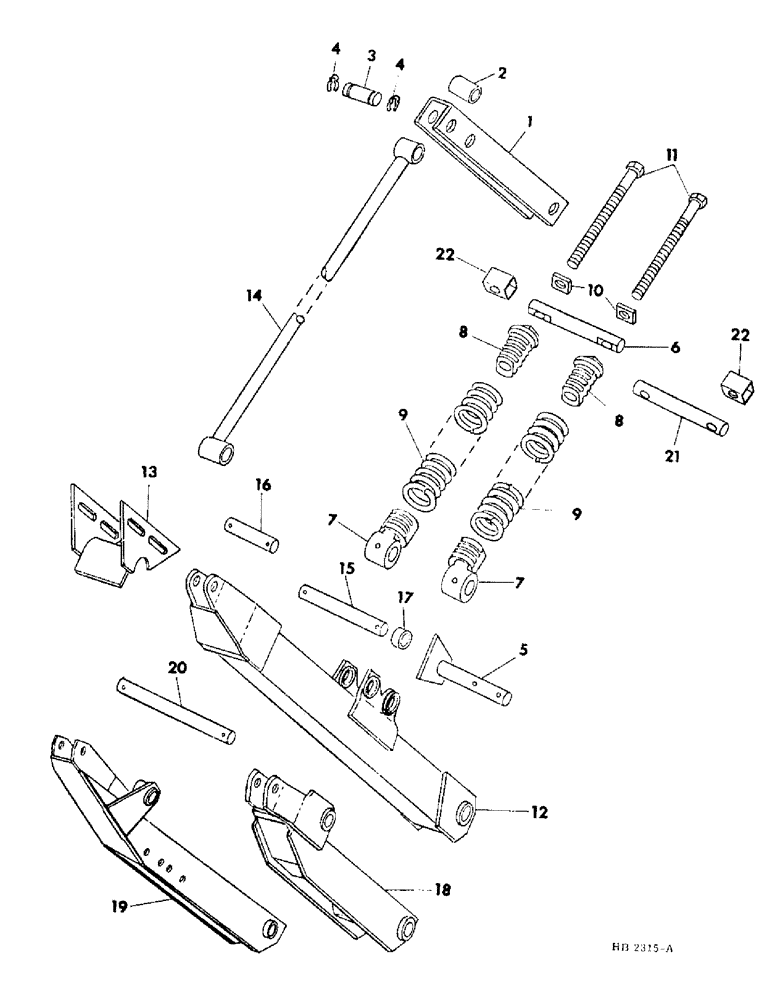 Схема запчастей Case IH 5000 - (09-03) - FRAME, HEADER FLOATATION AND ARM, FOR SINGLE AUGER AND DRAPER HEADERS PRIOR TO 1978 (12) - FRAME