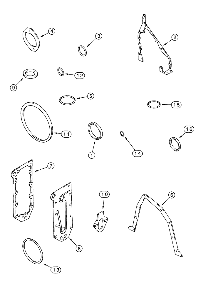 Схема запчастей Case IH 2555 - (02-25) - GASKET KIT (01) - ENGINE