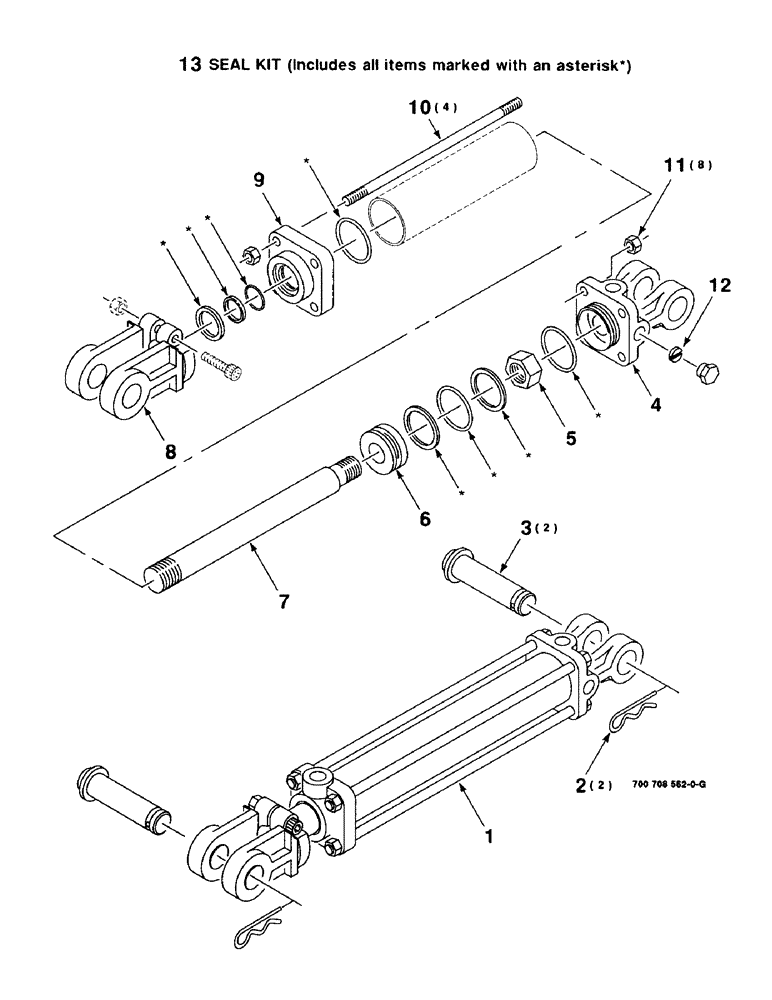 Схема запчастей Case IH 8340 - (8-04) - HYDRAULIC CYLINDER ASSEMBLY TONGUE, 3" BORE X 8" STROKE, 700708562 HYDRAULIC CYLINDER COMPLETE (35) - HYDRAULIC SYSTEMS