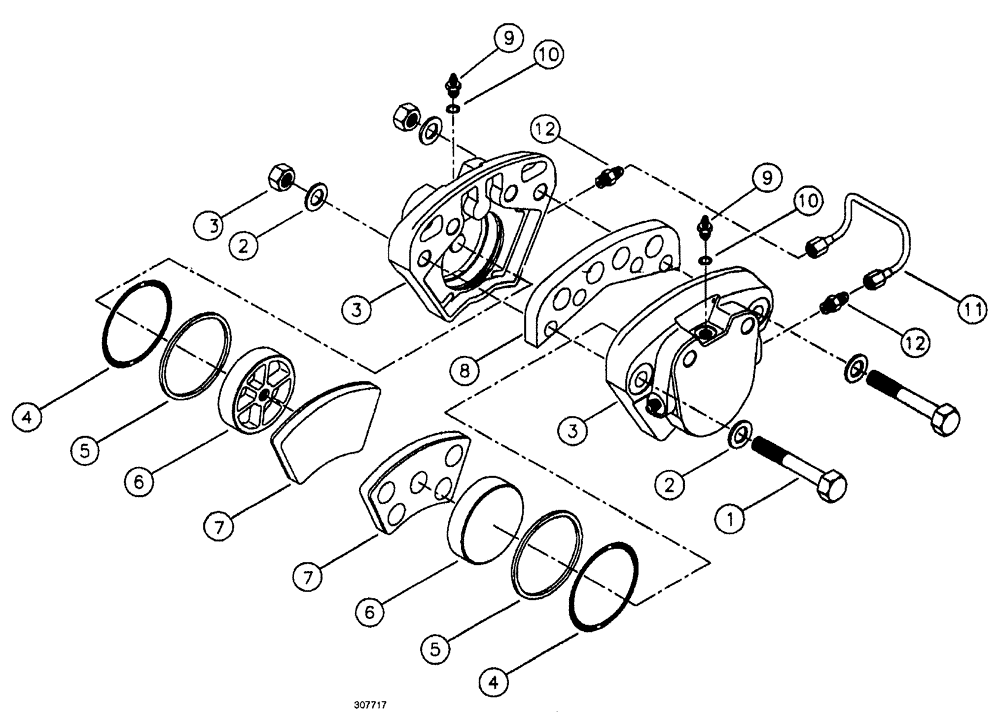 Схема запчастей Case IH SPX4260 - (197) - BRAKE CALIPER ASSEMBLY (33) - BRAKES & CONTROLS