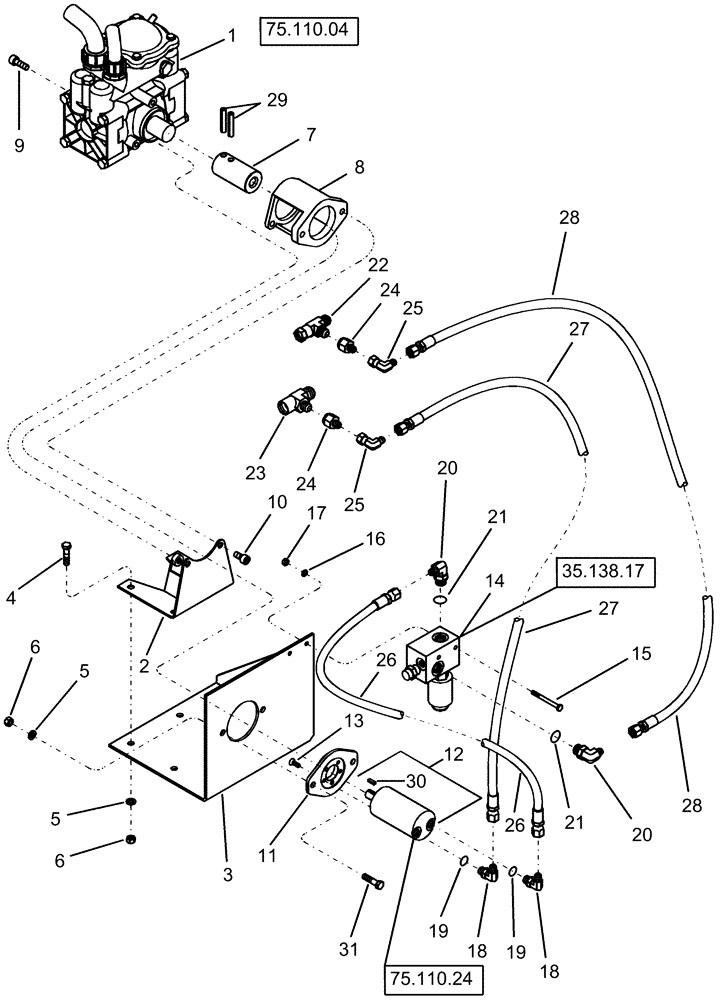 Схема запчастей Case IH 1240 - (75.110.20) - LIQUID FERTILIZER PUMP AND DRIVE ASSEMBLY, 12 ROW, 12/23 ROW, 16 ROW & 16/31 ROW (75) - SOIL PREPARATION