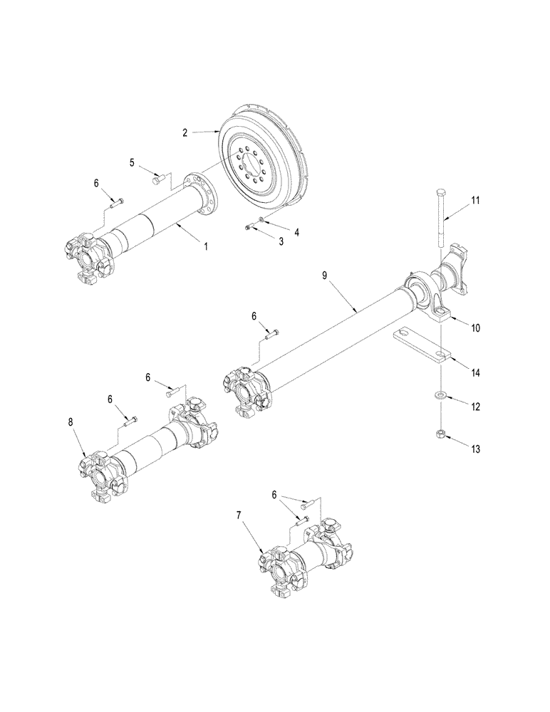 Схема запчастей Case IH STEIGER 430 - (06-17) - DRIVE SHAFT - MOUNTING (06) - POWER TRAIN