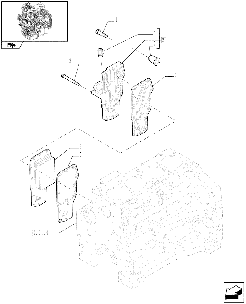 Схема запчастей Case IH MAXXUM 110 - (0.31.5) - HEAT EXCHANGER - ENGINE (STD + VAR.330003-332115) (01) - ENGINE