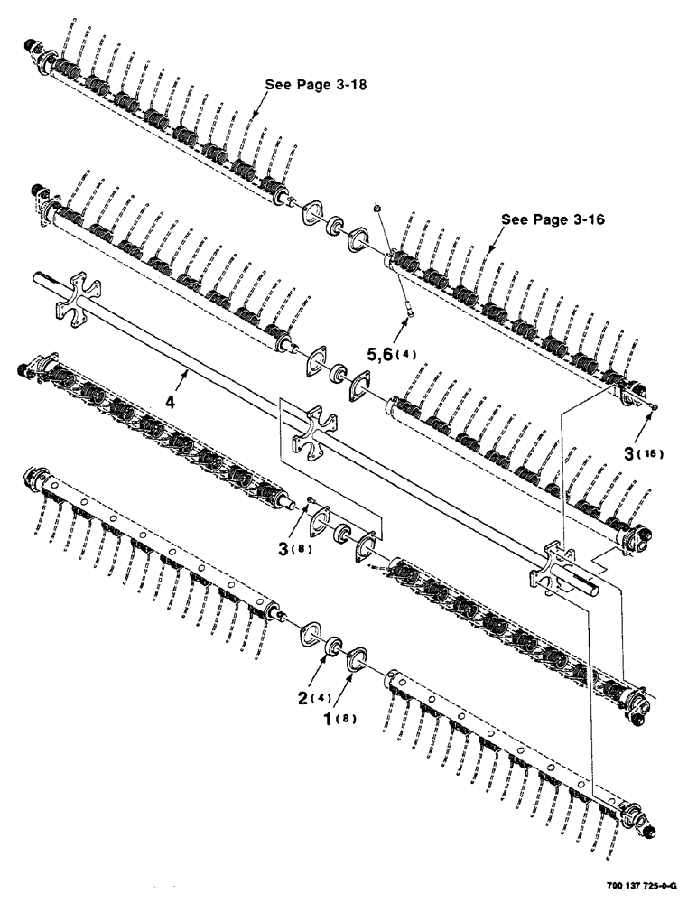 Схема запчастей Case IH 8585 - (3-14) - ROTOR ASSEMBLY Pickup