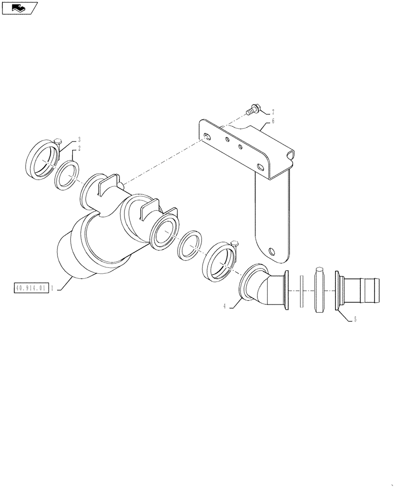 Схема запчастей Case IH 4430 - (40.910.04) - PLUMBING STRAINER, STANDARD FLOW (40 ) - PLUMBING